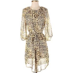 COLLECTIVE CONCEPTS: yellow leopard wrap dress